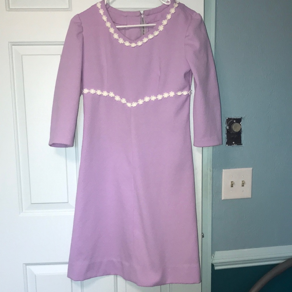 Vintage handmade purple dress based from size 12 pattern